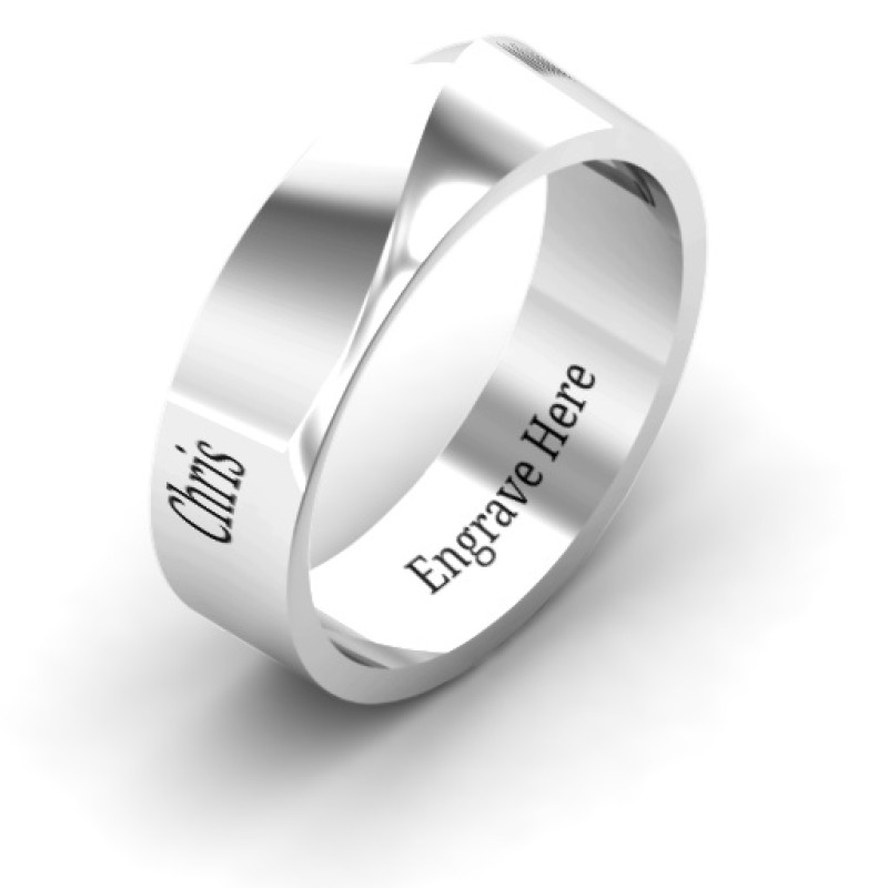 Ridge Diagonal Peak men's personalised ring product view