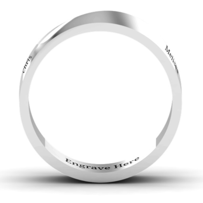 Ridge Diagonal Peak men's personalised ring product view