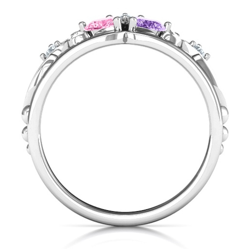 Double Heart Tiara Ring Band Detail Double heart tiara ring band detail