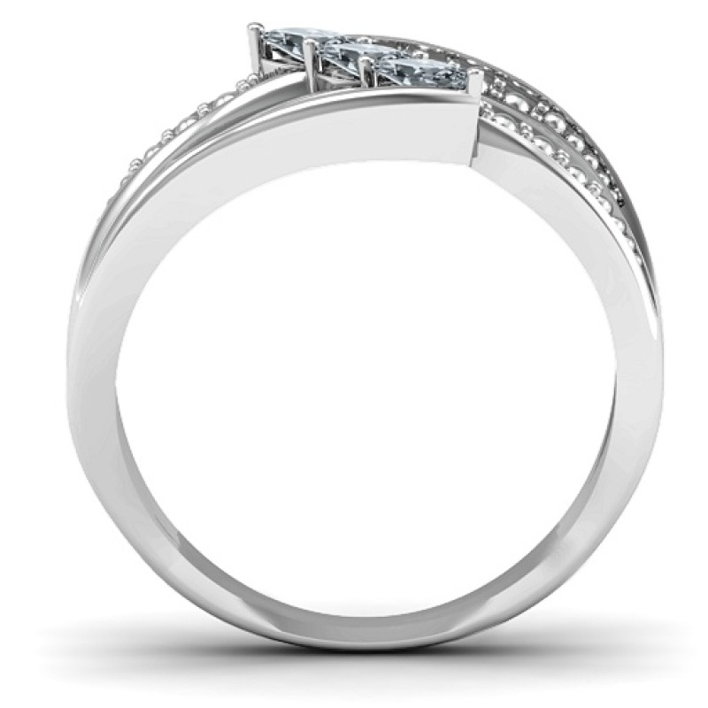 Triple Marquise Birthstone Ring Triple marquise ring with three centre stones