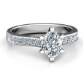 Shining in Love ring with oval centre stone and round accent stones
