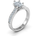Shining in Love ring with oval centre stone and round accent stones