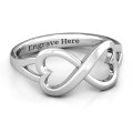Personalised Double Heart Infinity Ring Personalised double heart infinity ring