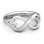 Sterling Silver Simple Double Heart Infinity Ring