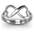 Personalised Double Heart Infinity Ring - Image 2 Personalised double heart infinity ring product image