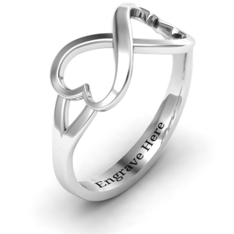 Personalised Double Heart Infinity Ring - Image 3 Personalised double heart infinity ring product image