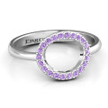 Sterling Silver Single Accented Circle Karma Ring Sterling silver single accented circle Karma ring with zirconia stones