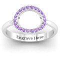 Single Accented Circle Karma Ring Sterling silver single accented circle Karma ring product image