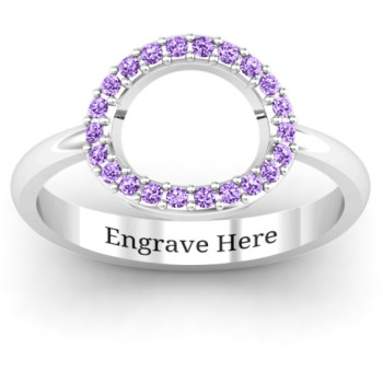 Sterling Silver Single Accented Circle Karma Ring Sterling Silver Single Accented Circle Karma Ring
