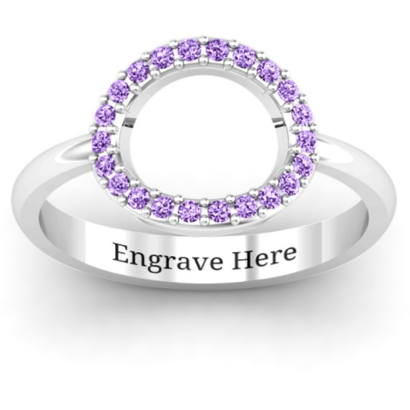 Single Accented Circle Karma Ring Sterling silver single accented circle Karma ring product image