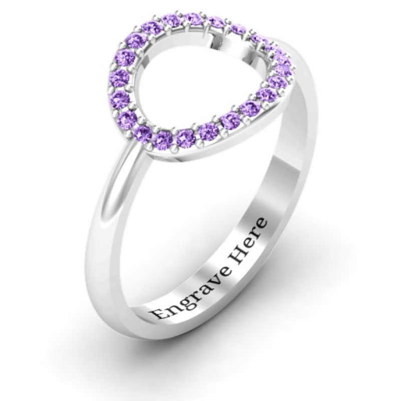 Single Accented Circle Karma Ring Sterling silver single accented circle Karma ring product image