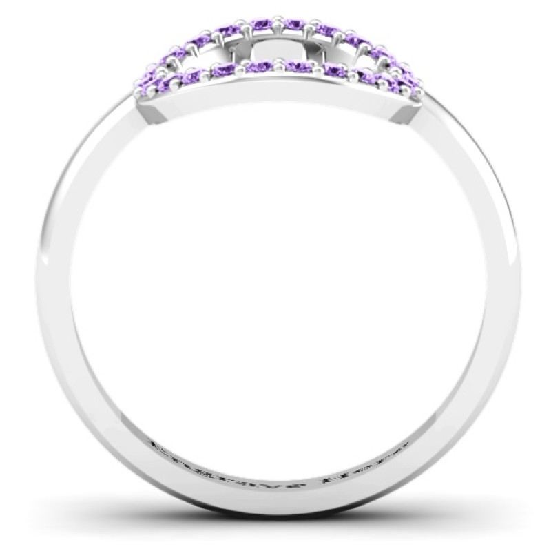 Single Accented Circle Karma Ring Sterling silver single accented circle Karma ring product image
