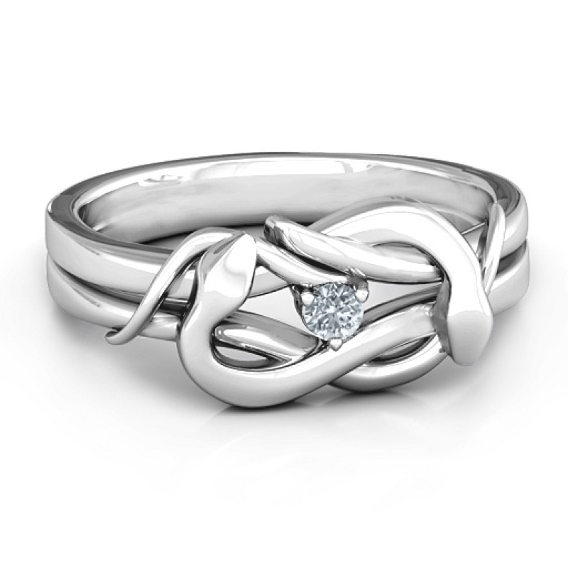Sterling Silver Snake Lover's Knot Ring product image