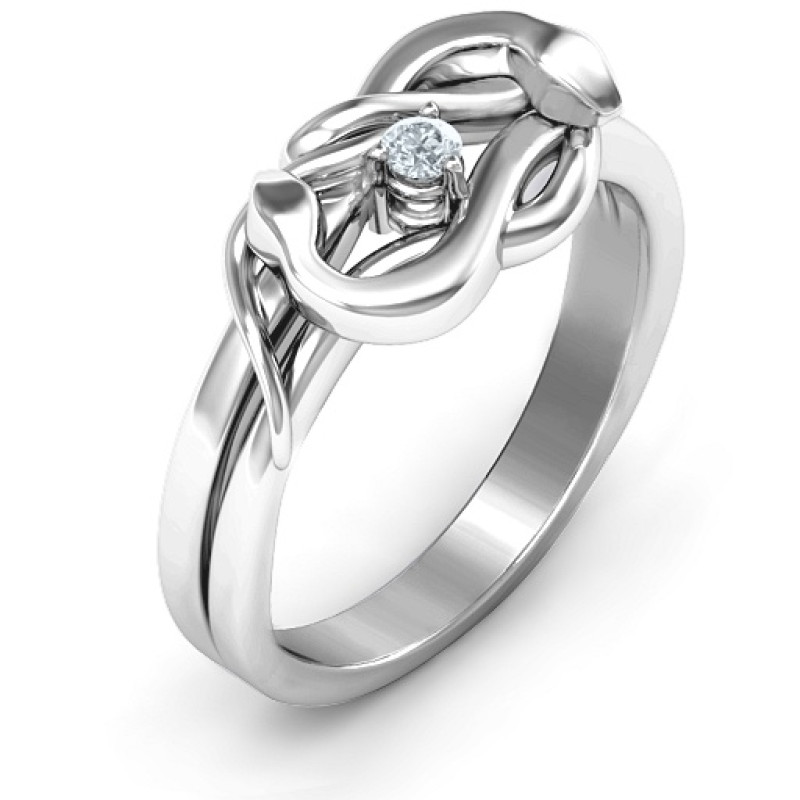 Sterling Silver Snake Lover's Knot Ring product image