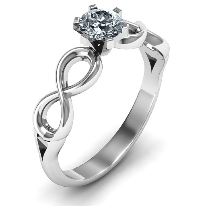 Sterling Silver Solitaire Infinity Ring Sterling Silver Solitaire Infinity Ring product image