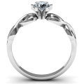 Sterling Silver Solitaire Infinity Ring Double infinity ring with round centre stone