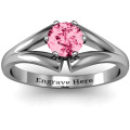 Custom Solitaire Split Shank Ring Custom solitaire split shank ring with a round centre stone