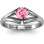 Sterling Silver Solitaire Split Shank Ring