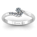 Solitaire Wave Ring with Stone Accents Solitaire wave ring with a round centre stone and accent stones
