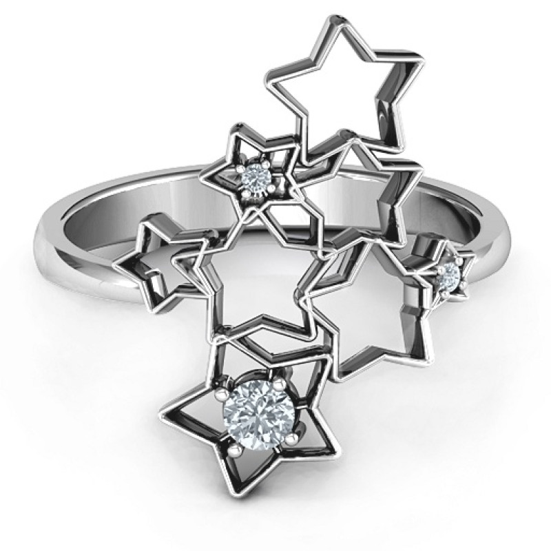 Sparkling Constellation Ring Sparkling constellation ring with a round stone cluster