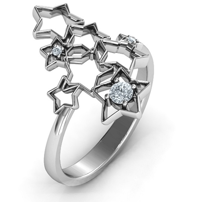 Sparkling Constellation Ring Sparkling constellation ring with a round stone cluster