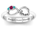 Personalised sparkly love infinity ring product view