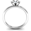 Sterling Silver Stone in Magnolia Ring Magnolia flower ring with a round centre stone