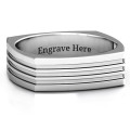 Stria Grooved Square-Shaped Men's Ring Stria grooved square-shaped men's ring
