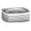 Sterling Silver Stria Grooved Square-shaped Men's Ring