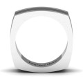 Stria Grooved Square-Shaped Men's Ring Profile Stria grooved square-shaped men's ring profile