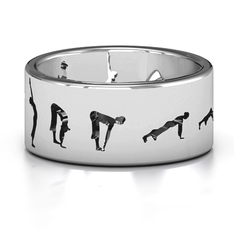 Sterling Silver Sun Salutation Pose Ring Sterling Silver Sun Salutation Pose Ring