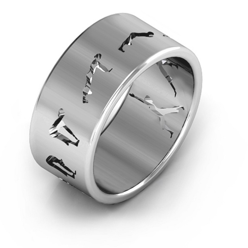 Sterling Silver Sun Salutation Pose Ring Sterling Silver Sun Salutation Pose Ring