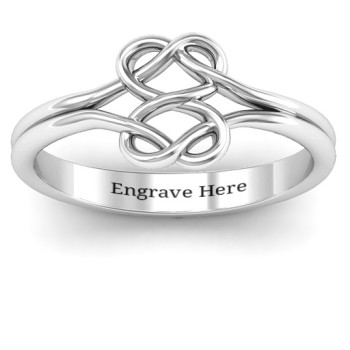 Sterling Silver Tangled Hearts Infinity Ring Sterling Silver Tangled Hearts Infinity Ring