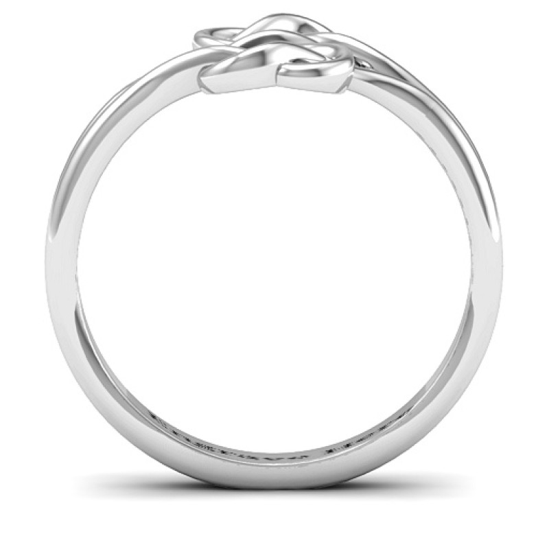 Tangled Hearts Infinity Ring Split Shank Tangled hearts infinity ring showing the split shank