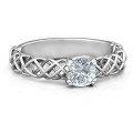 Tangled in Love Cushion-Cut Stone Ring Tangled in Love ring with a cushion-cut centre stone and basket-weave-inspired band