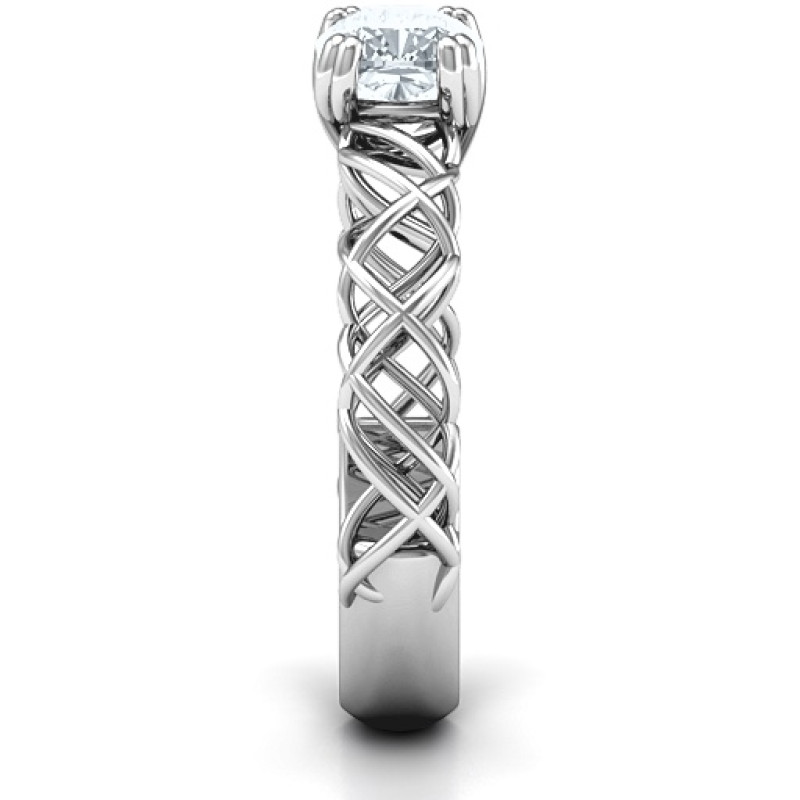 Tangled in Love Ring Band Basket-weave-inspired band on the Tangled in Love ring