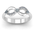 Three Stone Infinity Ring with Accent Stones Three stone infinity ring with round accent stones