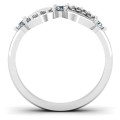 Three Stone Infinity Ring with Accent Stones Three stone infinity ring with round accent stones