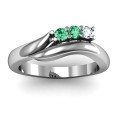 Three Stone Single Bypass Ring Three stone single bypass ring product view