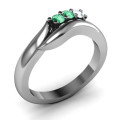 Three Stone Single Bypass Ring Three stone single bypass ring product view