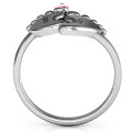 Engravable Footprint Birthstone Ring Close-Up Engravable footprint birthstone ring close-up