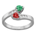 Trail Hearts Ring with Heart-Cut Stones Trail Hearts Ring with two heart-shaped stones and diamond accents