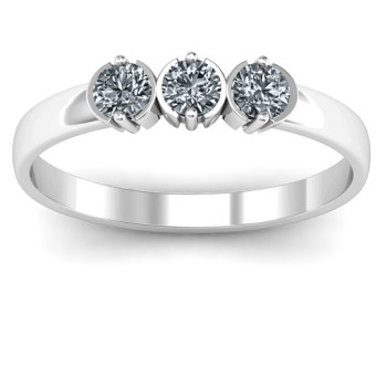 Sterling Silver Trinity Ring with Cubic Zirconias Stones Sterling Silver Trinity Ring with Cubic Zirconias Stones