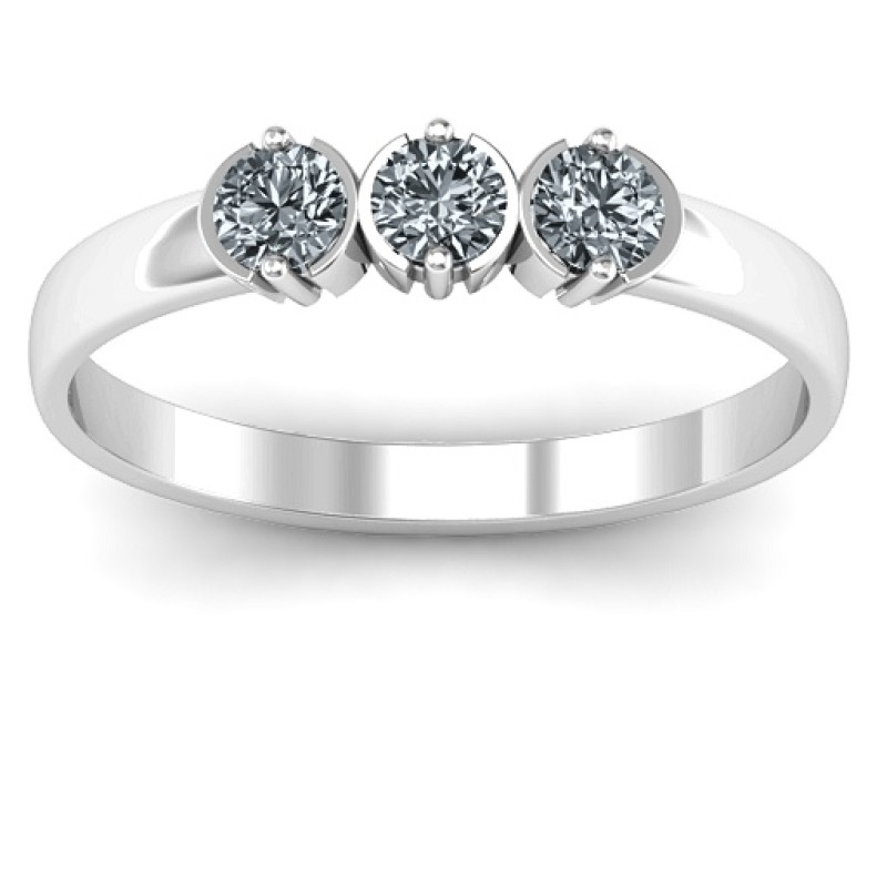 Trinity Ring with Three Round Stones Trinity ring with three round stones