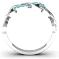 Triple entwined infinity ring with stone accents, alternate view