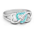 Triple Heart Infinity Ring with Swarovski Zirconia Stones Triple heart infinity ring with Swarovski Zirconia stones