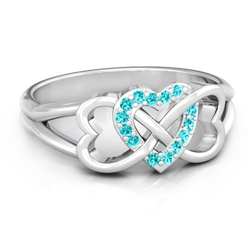Triple Heart Infinity Ring with Swarovski Zirconia Stones Triple heart infinity ring with Swarovski Zirconia stones