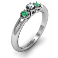 Sterling Silver Triple Round Stone Ring Sterling silver triple round stone ring product view
