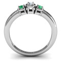 Sterling Silver Triple Round Stone Ring Sterling silver triple round stone ring product view