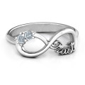 Sterling Silver Trust Infinity Ring Sterling Silver Trust Infinity Ring with two round stones